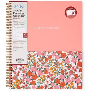 Blue Sky 2026-2027 Weekly and Monthly Academic Year Planner Calendar, July 2026 – June 2027, 8.5″ x 11″, Flexible Cover With Pockets, Wirebound, Storage Pocket, Catira(Catira- 2026/2027)
