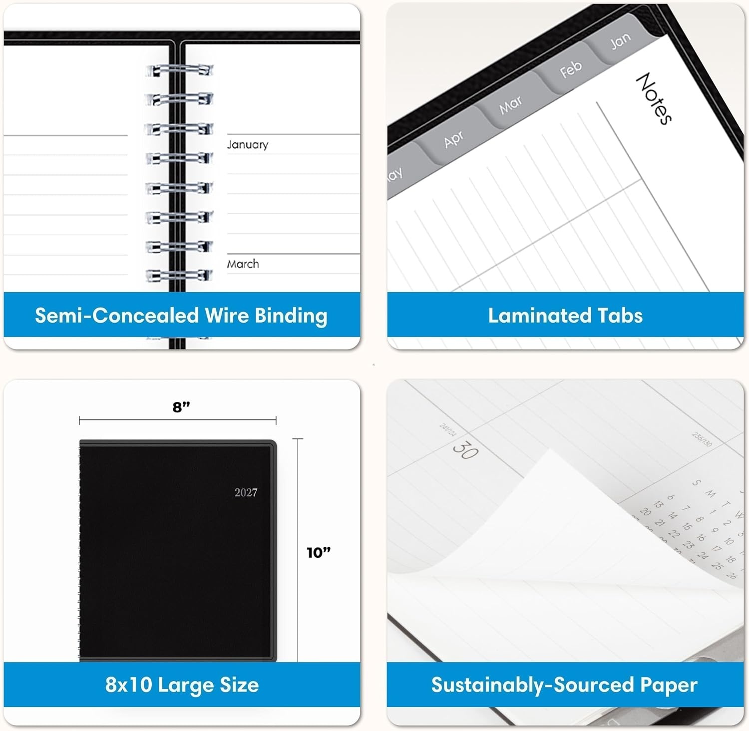 image:imageBlue Sky 2027 15Month Monthly Planner Calendar 8x10 EnterpriseEnterprise 2027