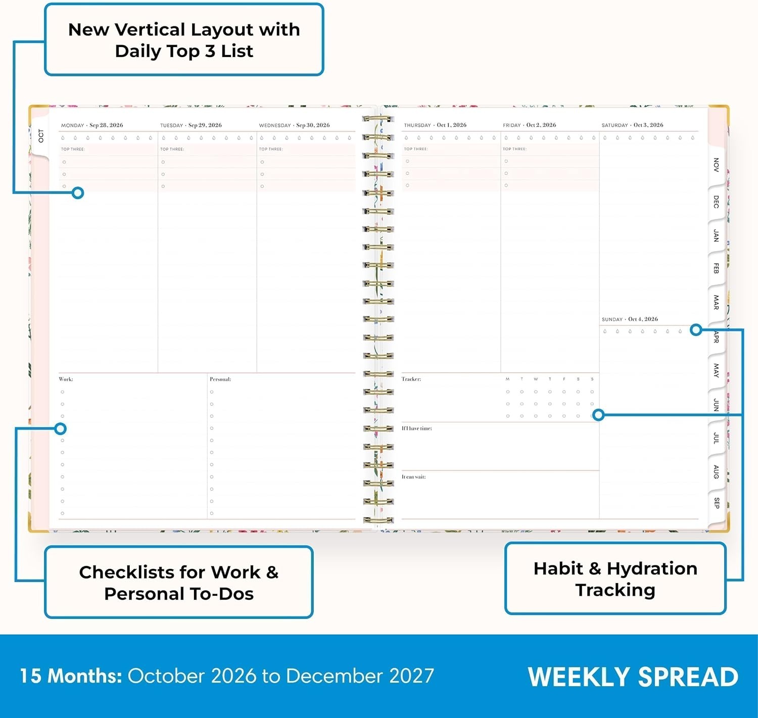 image:imageBlue Sky 2027 15Month Weekly amp Monthly Planner 85x11 LondonberryLondonberry 2027