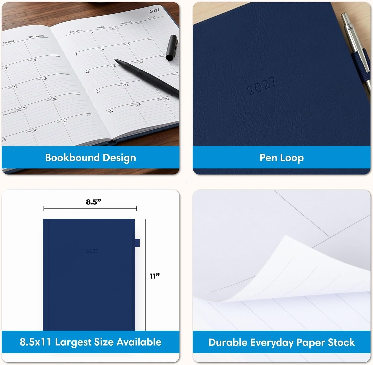 image:imageBlue Sky 2027 15Month Weekly amp Monthly Planner 85x11 Soft Blue