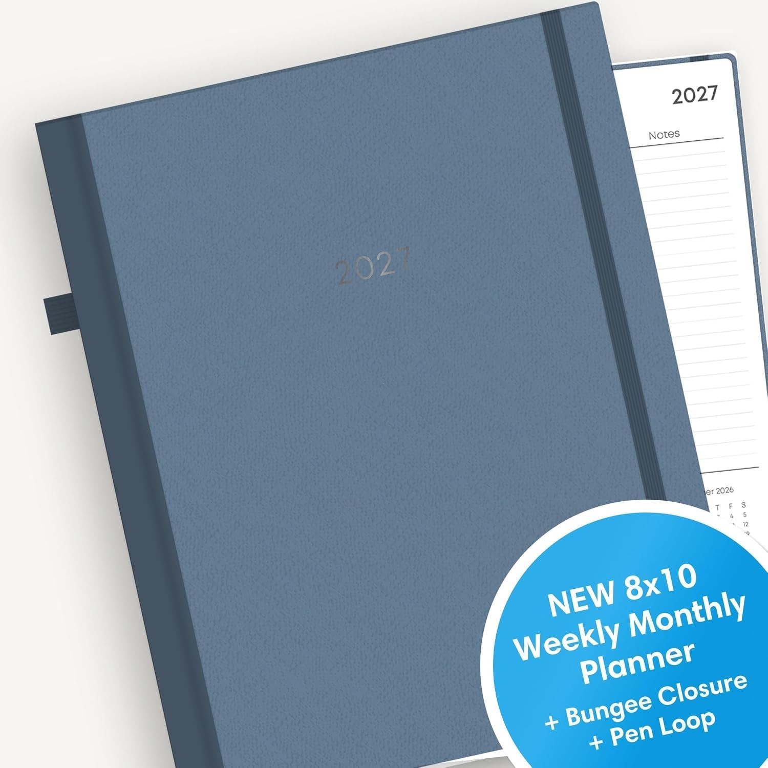 image:imageBlue Sky 2027 15Month Weekly amp Monthly Planner 8x10 Steel Blue