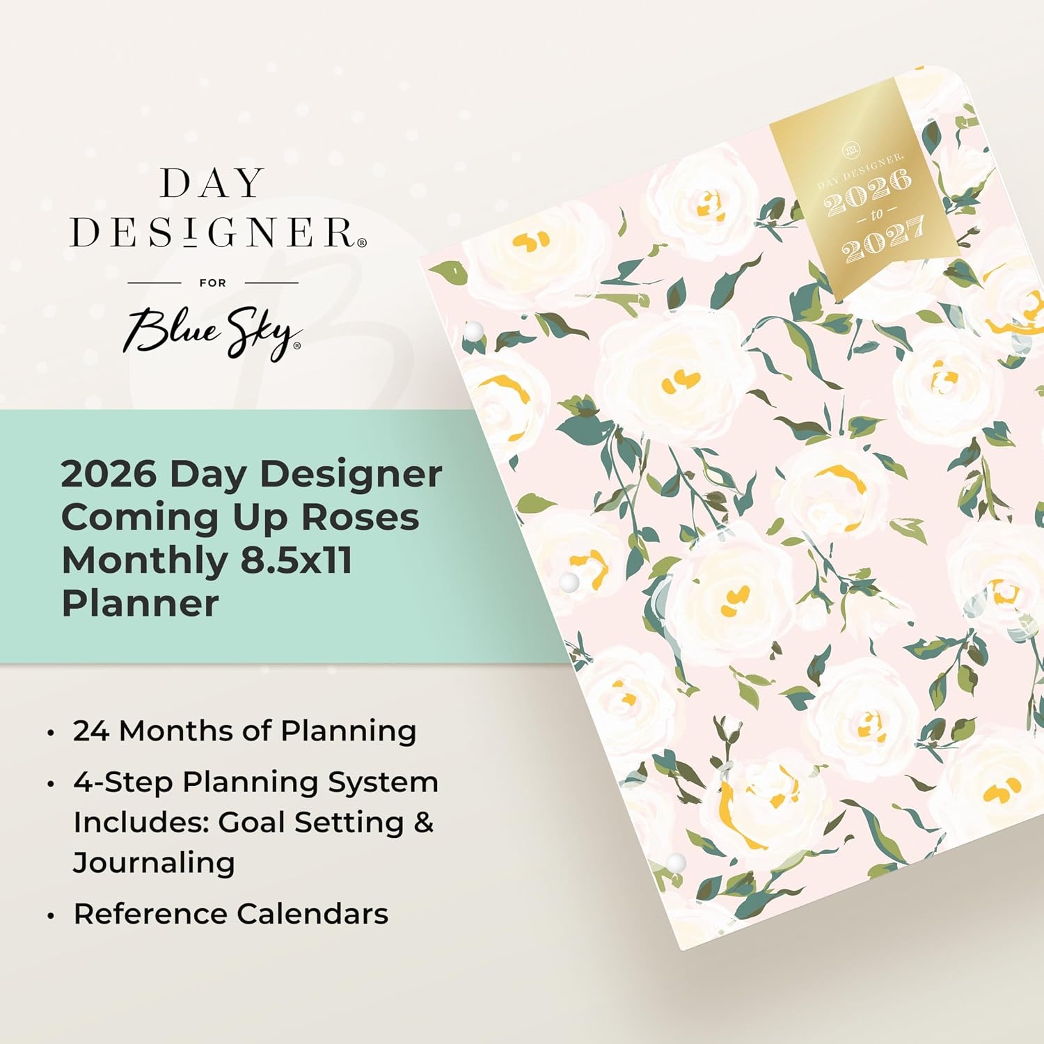 image:imageBlue Sky 2027 24Month Monthly Planner Calendar 85x11 Coming Up RosesComing Up Roses 2026