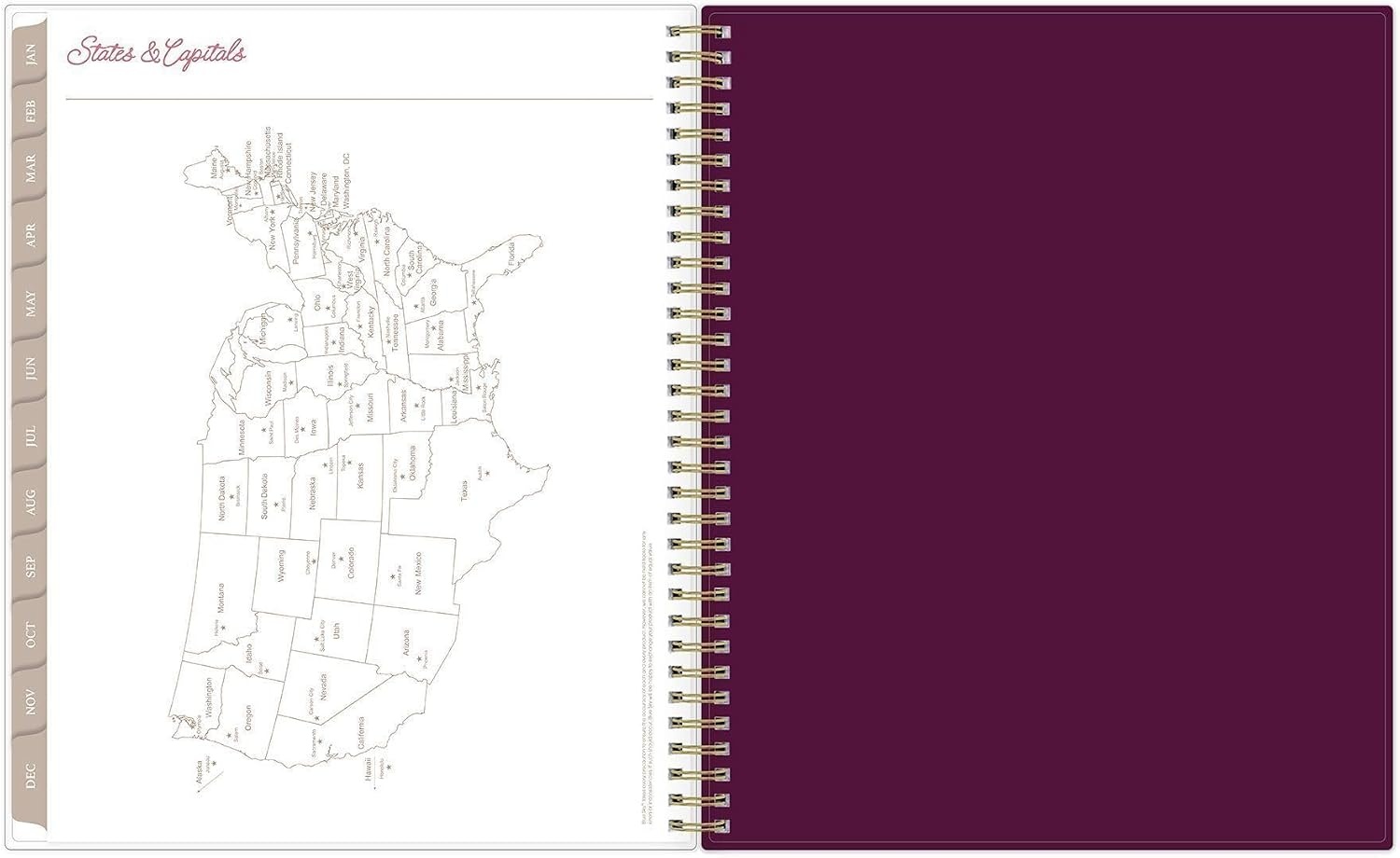 image:imageBlue Sky 2027 Weekly and Monthly Planner Calendar 85x11 Yeehaw Mauve