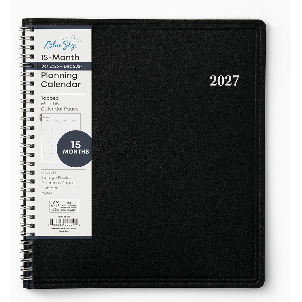 image:imageBlue Sky 2027 15Month Monthly Planner Calendar 8x10 EnterpriseEnterprise 2027