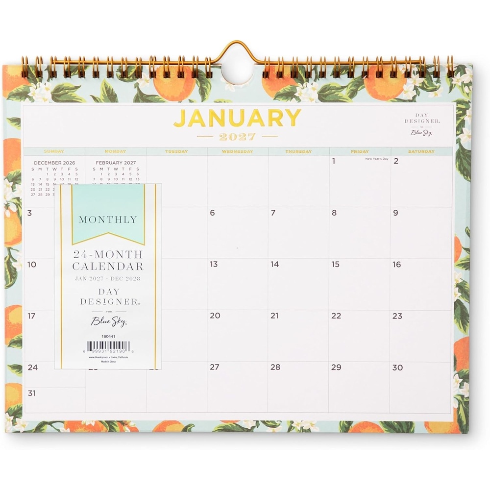 image:imageBlue Sky 2027 Monthly Wall Calendar 11x875 Orange Blossom MintOrange Blossom Mint 2027