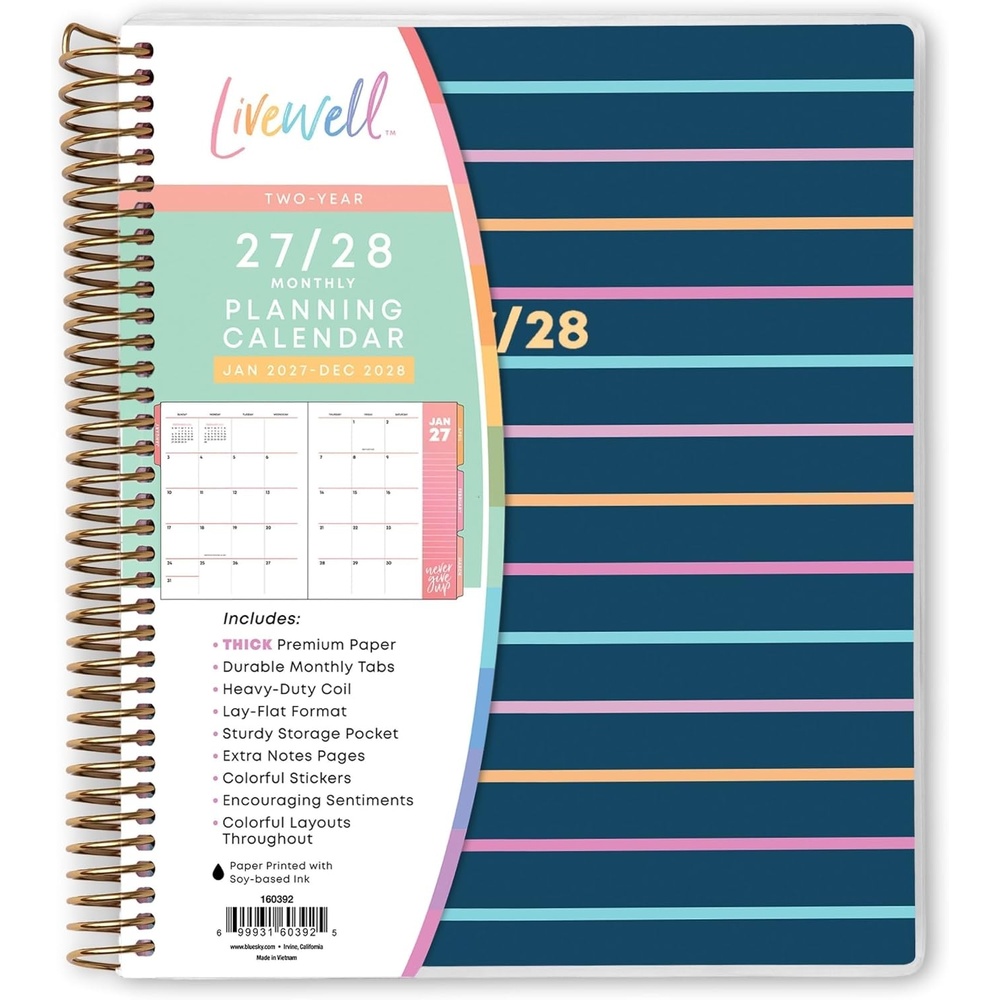 image:imageBlue Sky LiveWell 2027 24Month Monthly Planner Calendar 7x9 LindanaLindana 2027