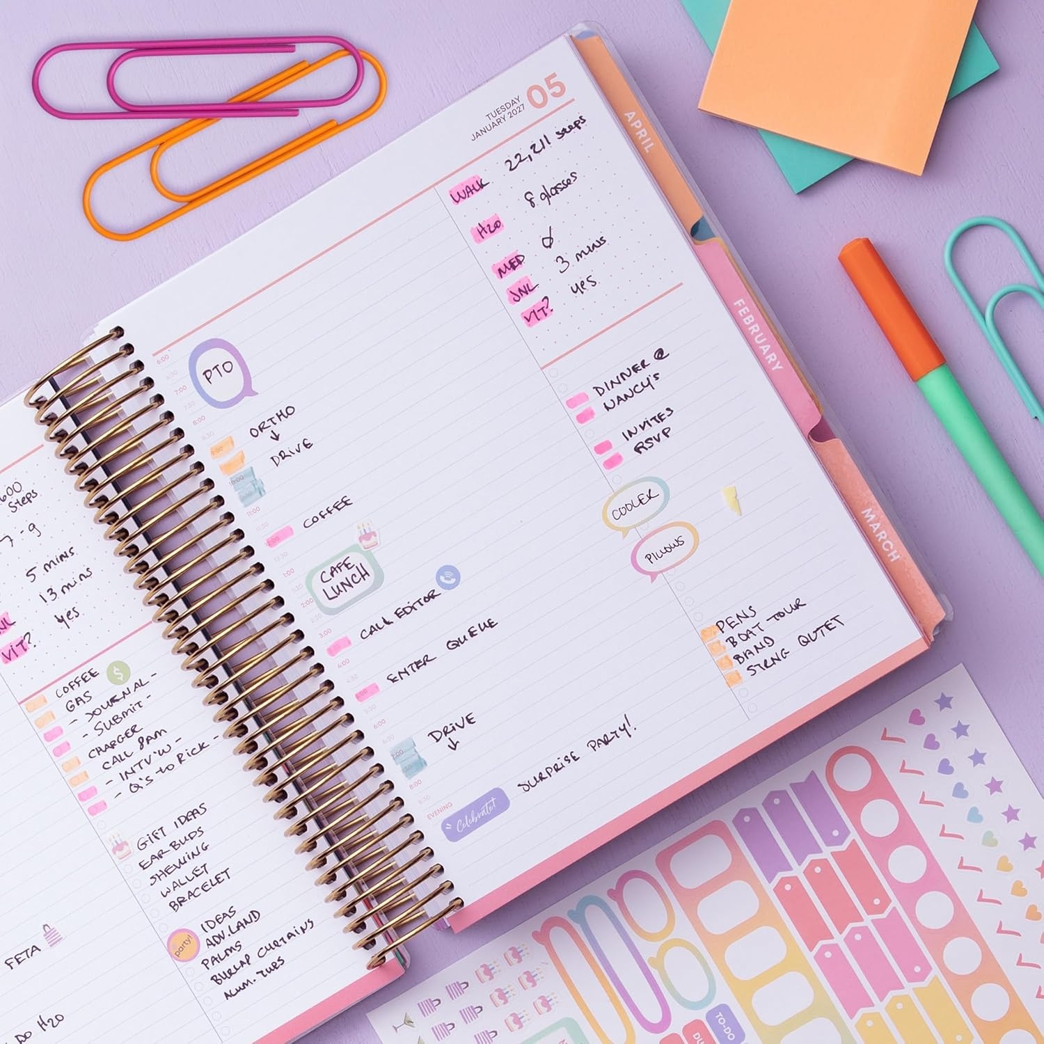 image:imageBlue Sky LiveWell 2027 Daily and Monthly Planner Calendar 7x9 Nova Navy