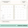 Blue Sky 2027 Daily & Monthly Planner Calendar, 8″x10″, Rugby Stripe Black