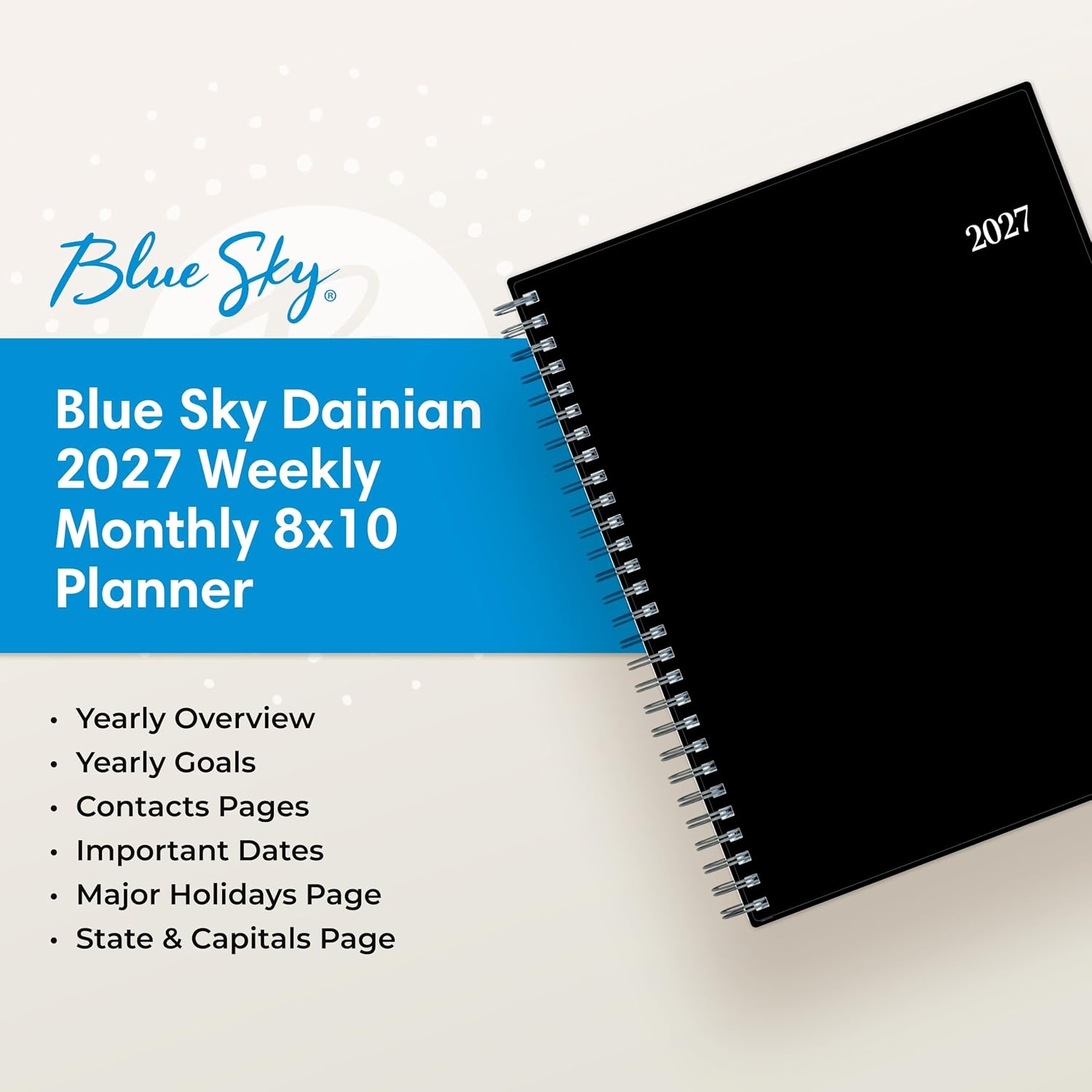 image:imageBlue Sky 2027 Weekly amp Monthly Planner Calendar 8x10875 DainianDainian 2027