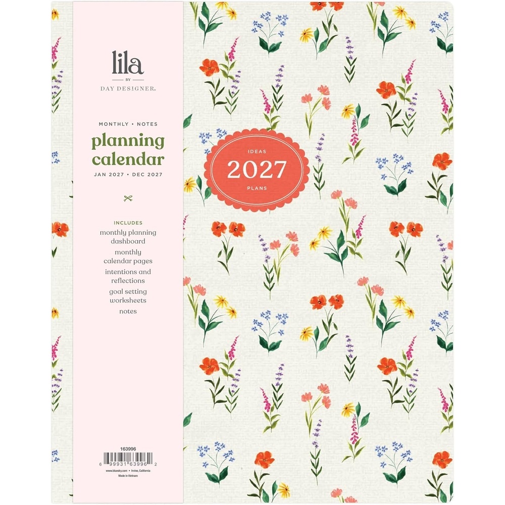 image:imageBlue Sky 2027 Monthly Planner Calendar 8 x 10 Fresh Picked Cream