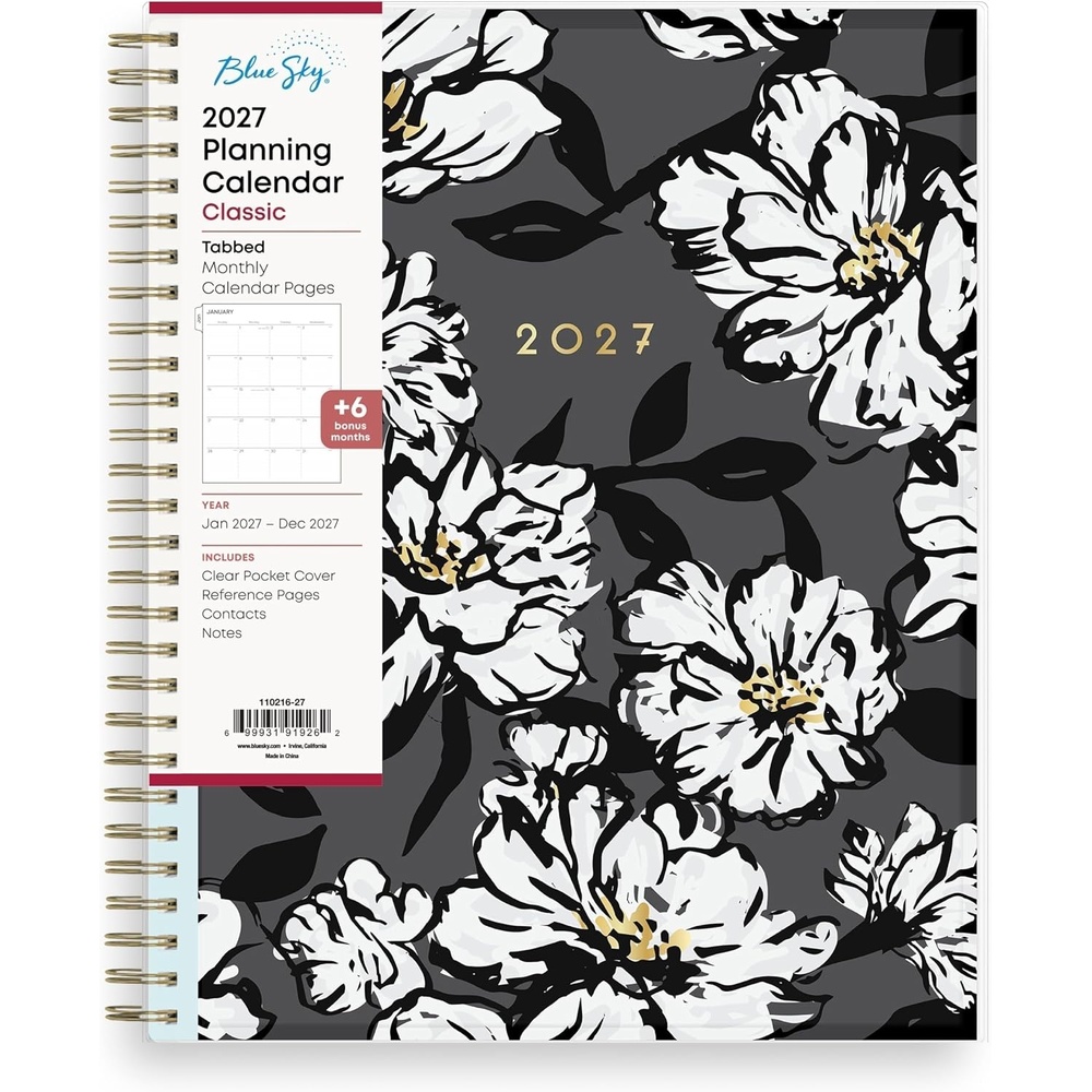 image:imageBlue Sky 2027 Monthly Planner Calendar 8x10 Baccara DarkBaccara Dark 2027