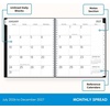 Blue Sky 2027 18-Month Monthly Planner, 8″x10″, Large Print, Solid Black(Solid Black- 2027)