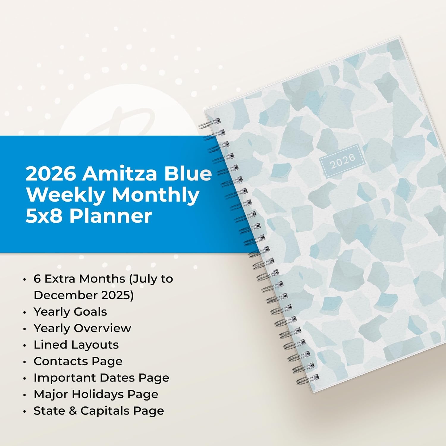 image:imageBlue Sky 2027 Weekly amp Monthly Planner Calendar 5x8 AmitzaAmitza 2026