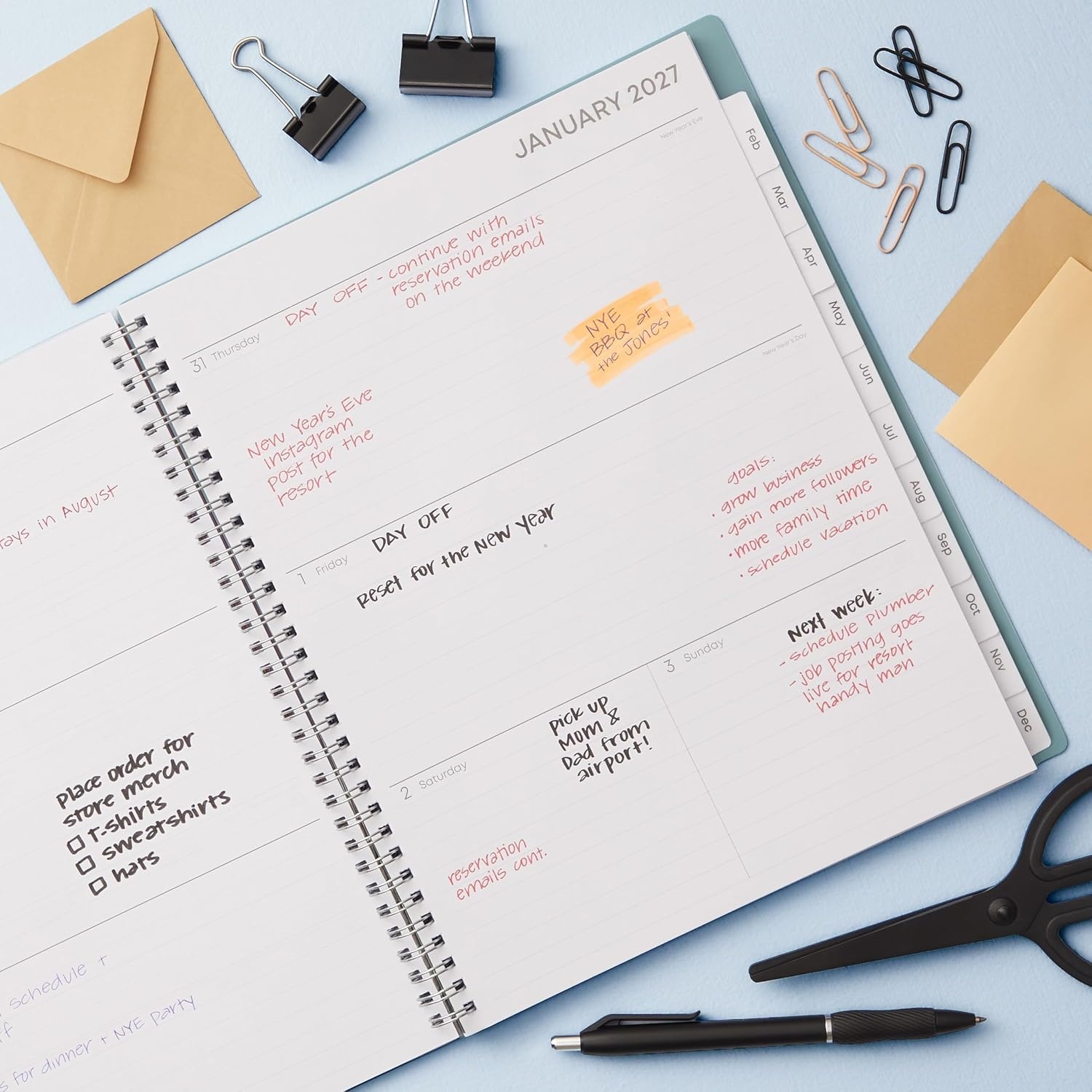 image:imageBlue Sky 2027 Weekly amp Monthly Planner Calendar 5x8 AmitzaAmitza 2027