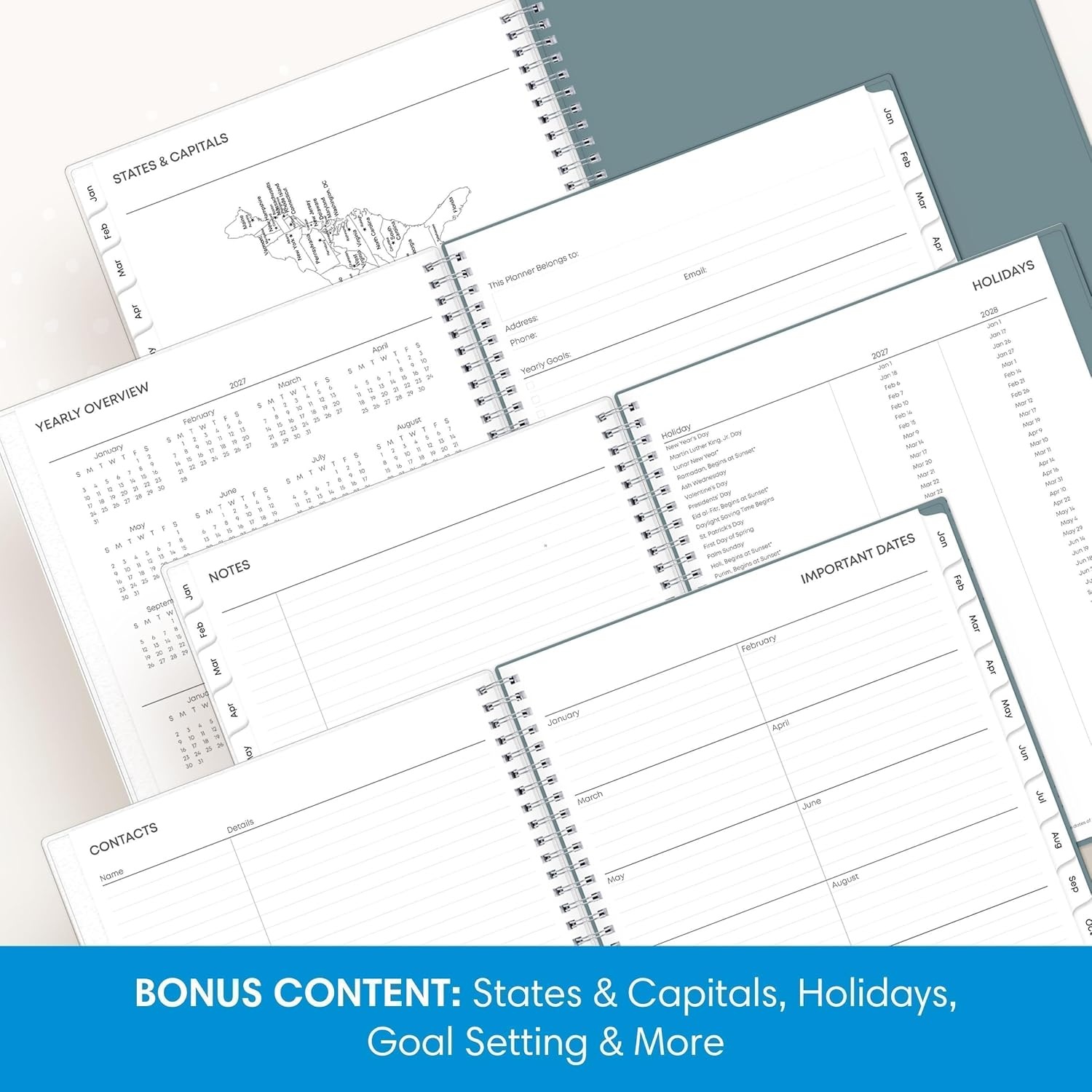 image:imageBlue Sky 2027 Weekly amp Monthly Planner Calendar 5x8 AmitzaAmitza 2027