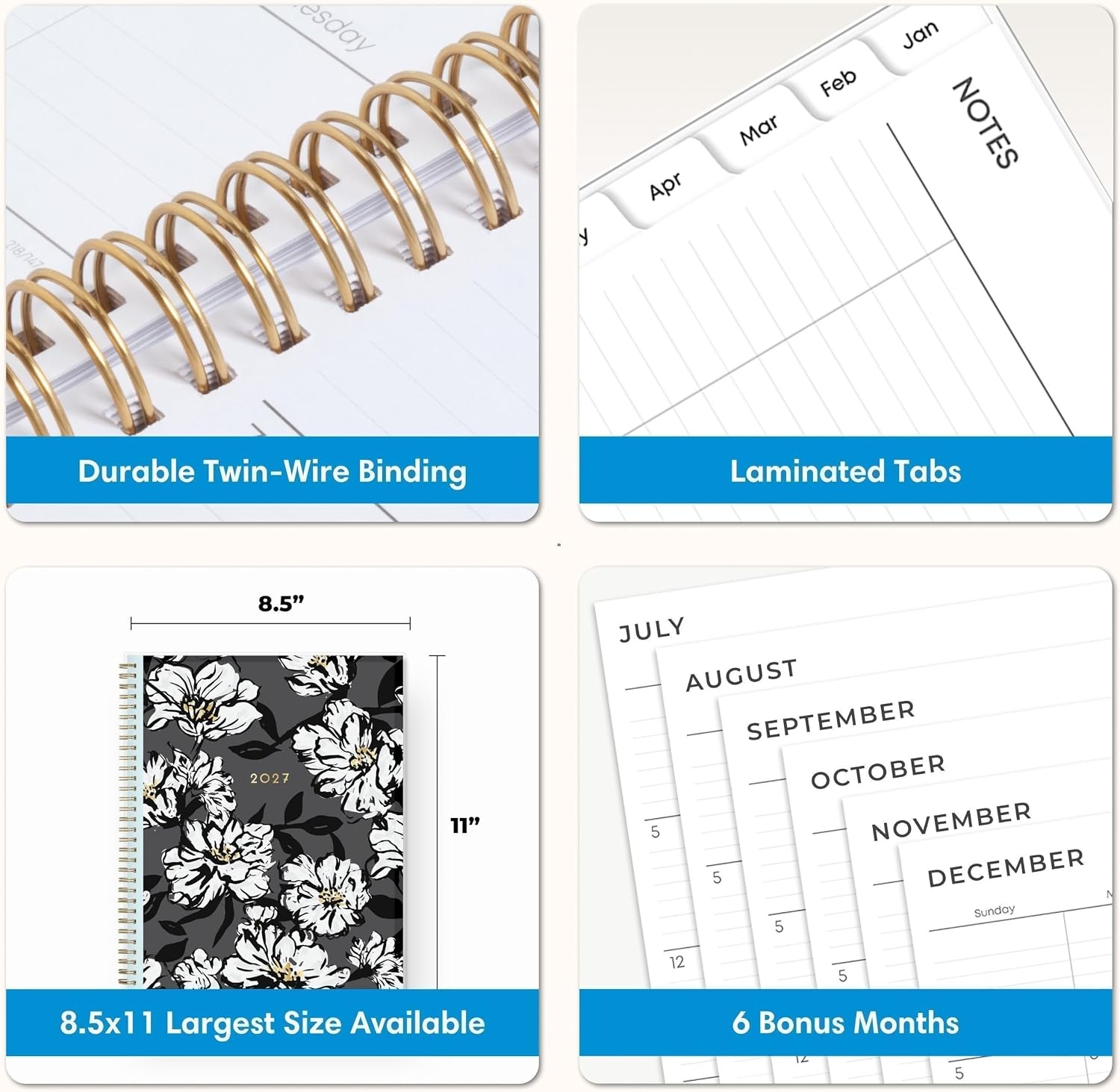 image:imageBlue Sky 2027 Weekly amp Monthly Planner Calendar 5x8 Baccara DarkBaccara Dark 2027