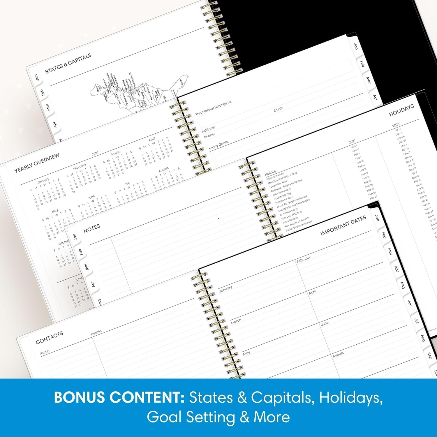 image:imageBlue Sky 2027 Weekly amp Monthly Planner Calendar 5x8 Baccara DarkBaccara Dark 2027