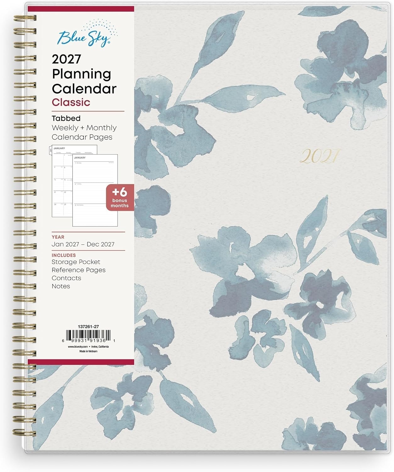 image:imageBlue Sky 2027 Weekly amp Monthly Planner Calendar 5x8 Bakah BlueBakah Blue 2027