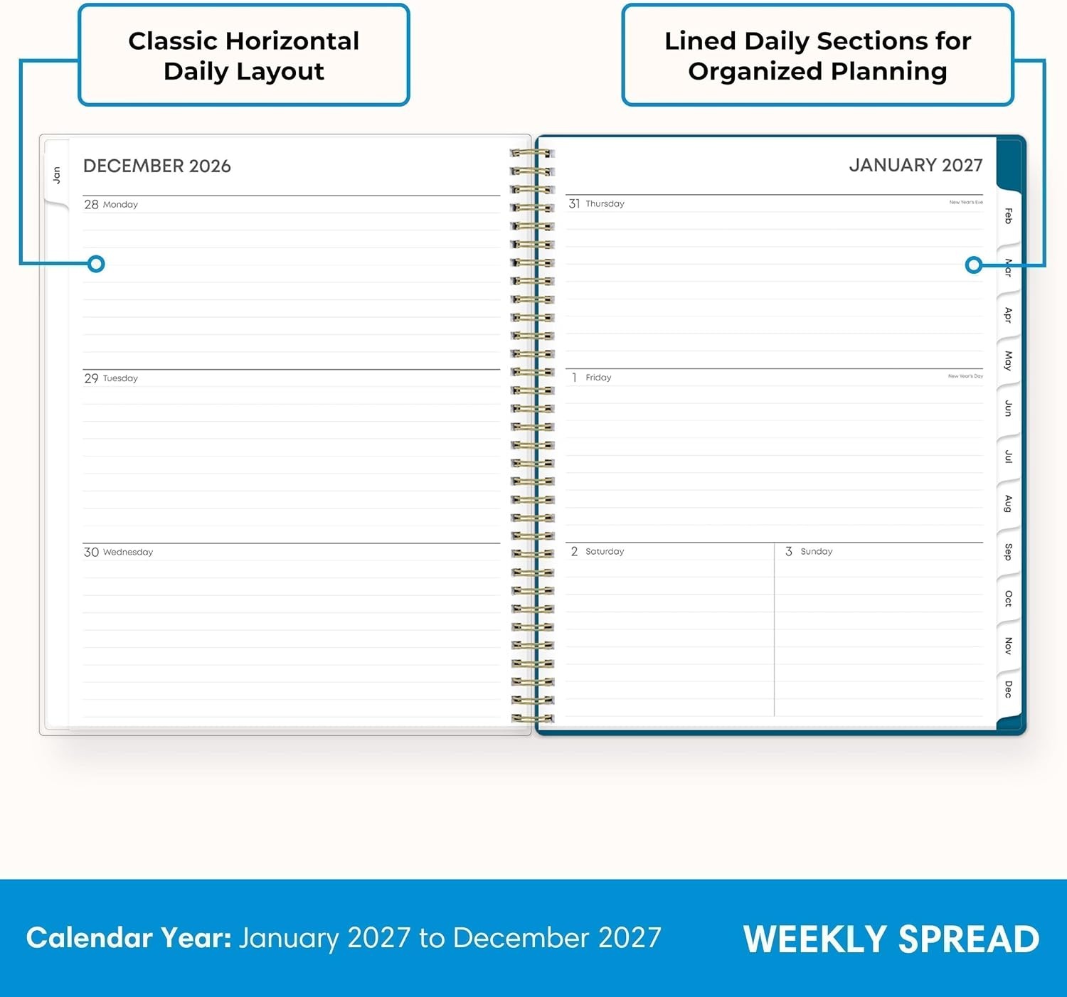 image:imageBlue Sky 2027 Weekly amp Monthly Planner Calendar 5x8 Bakah BlueBakah Blue 2027