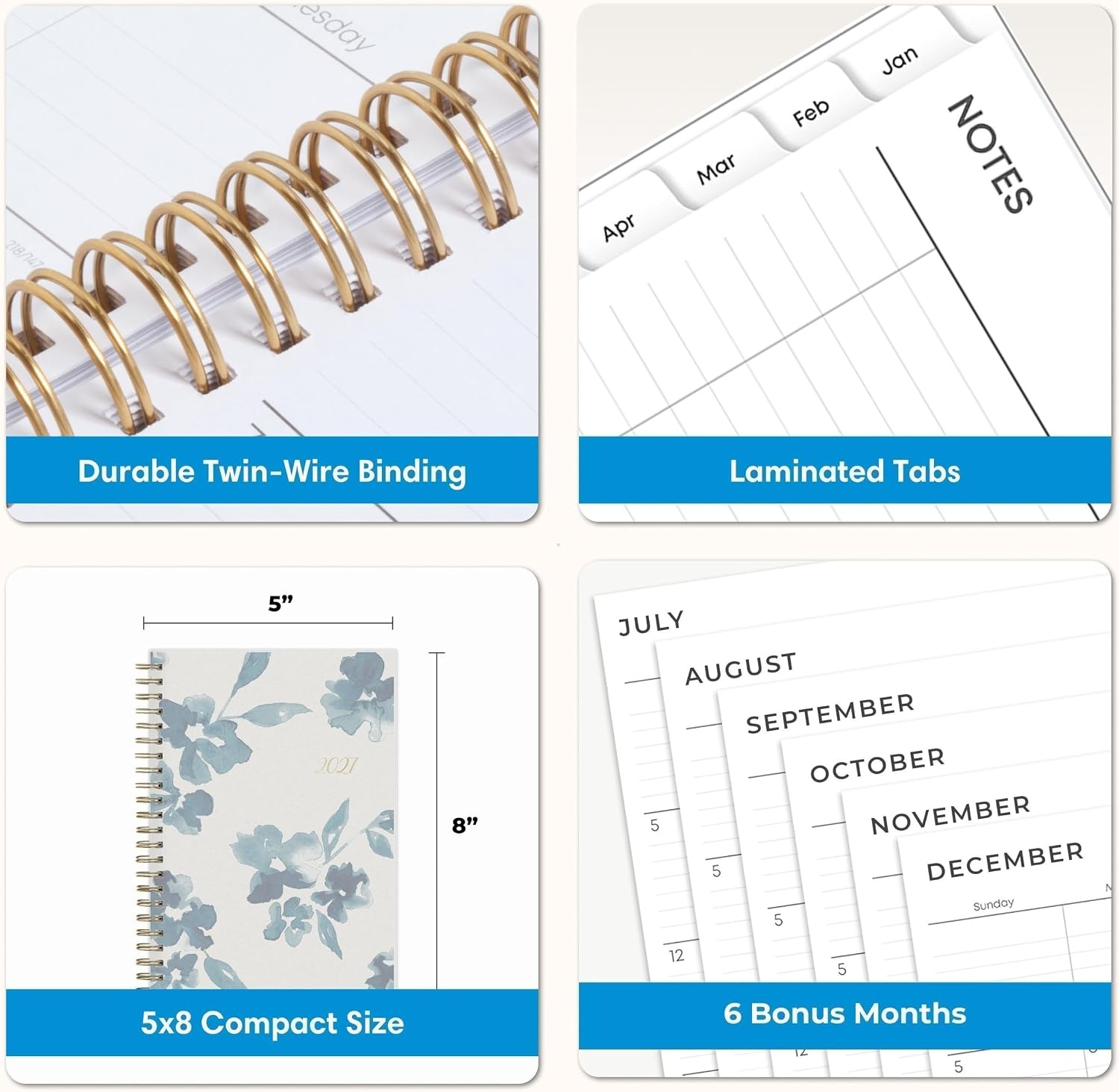 image:imageBlue Sky 2027 Weekly amp Monthly Planner Calendar 5x8 Bakah BlueBakah Blue 2027