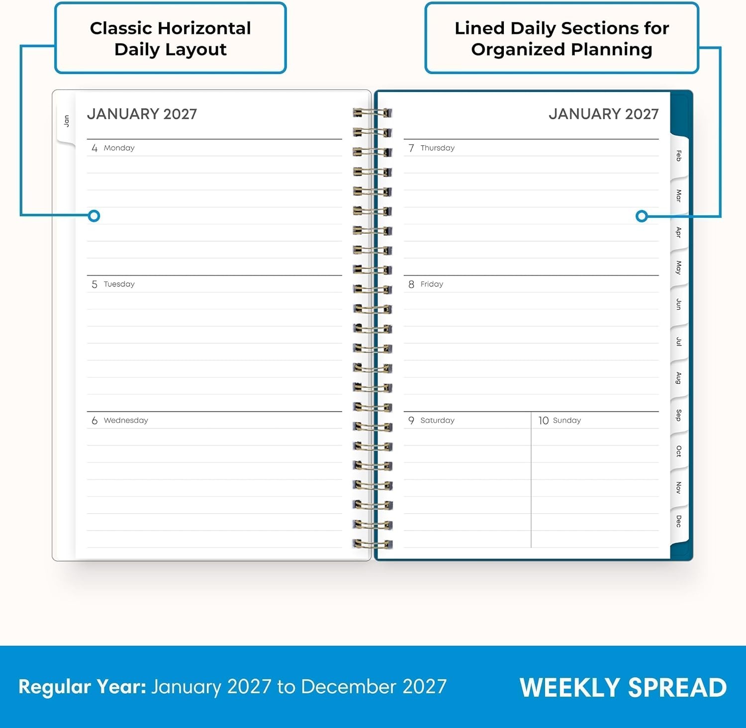 image:imageBlue Sky 2027 Weekly amp Monthly Planner Calendar 5x8 Bakah BlueBakah Blue 2027