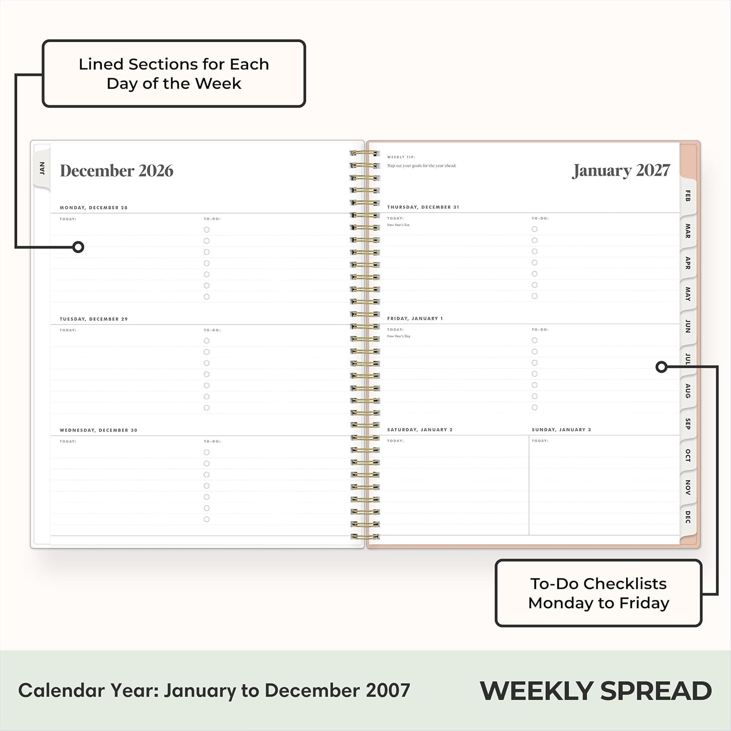 image:imageBlue Sky 2027 Weekly amp Monthly Planner Calendar 5x8 Bengala Desert RoseBengala Desert Rose 2027