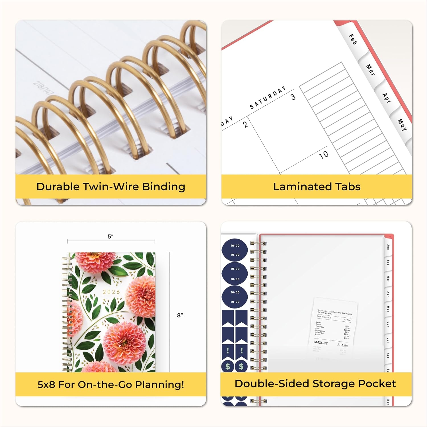 image:imageBlue Sky 2027 Weekly amp Monthly Planner Calendar 5x8 Bright DahliasBright Dahlias 2026