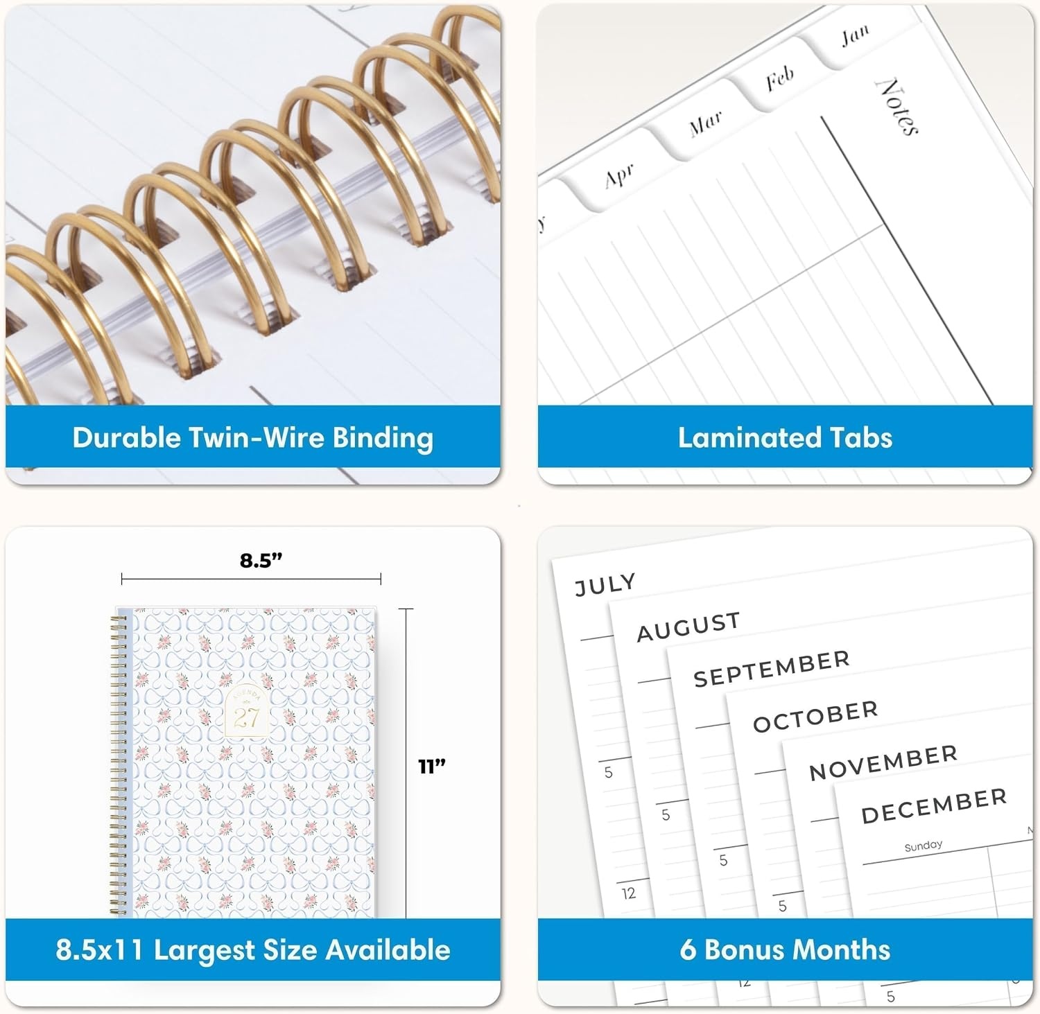 image:imageBlue Sky 2027 Weekly amp Monthly Planner Calendar 5x8 ElenoraElenora 2027