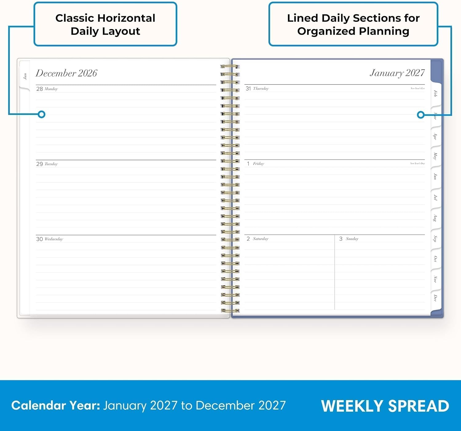 image:imageBlue Sky 2027 Weekly amp Monthly Planner Calendar 5x8 ElenoraElenora 2027