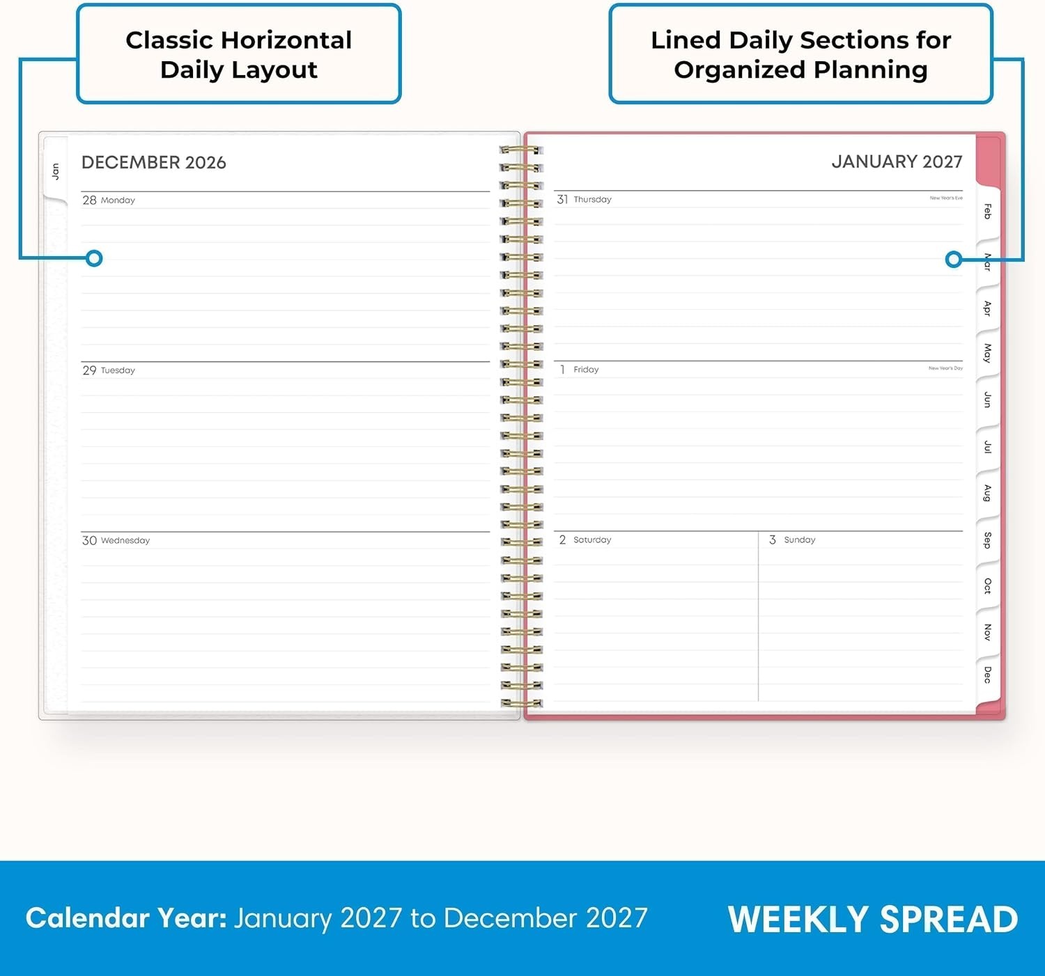 image:imageBlue Sky 2027 Weekly amp Monthly Planner Calendar 5x8 Fly ByFly By 2027