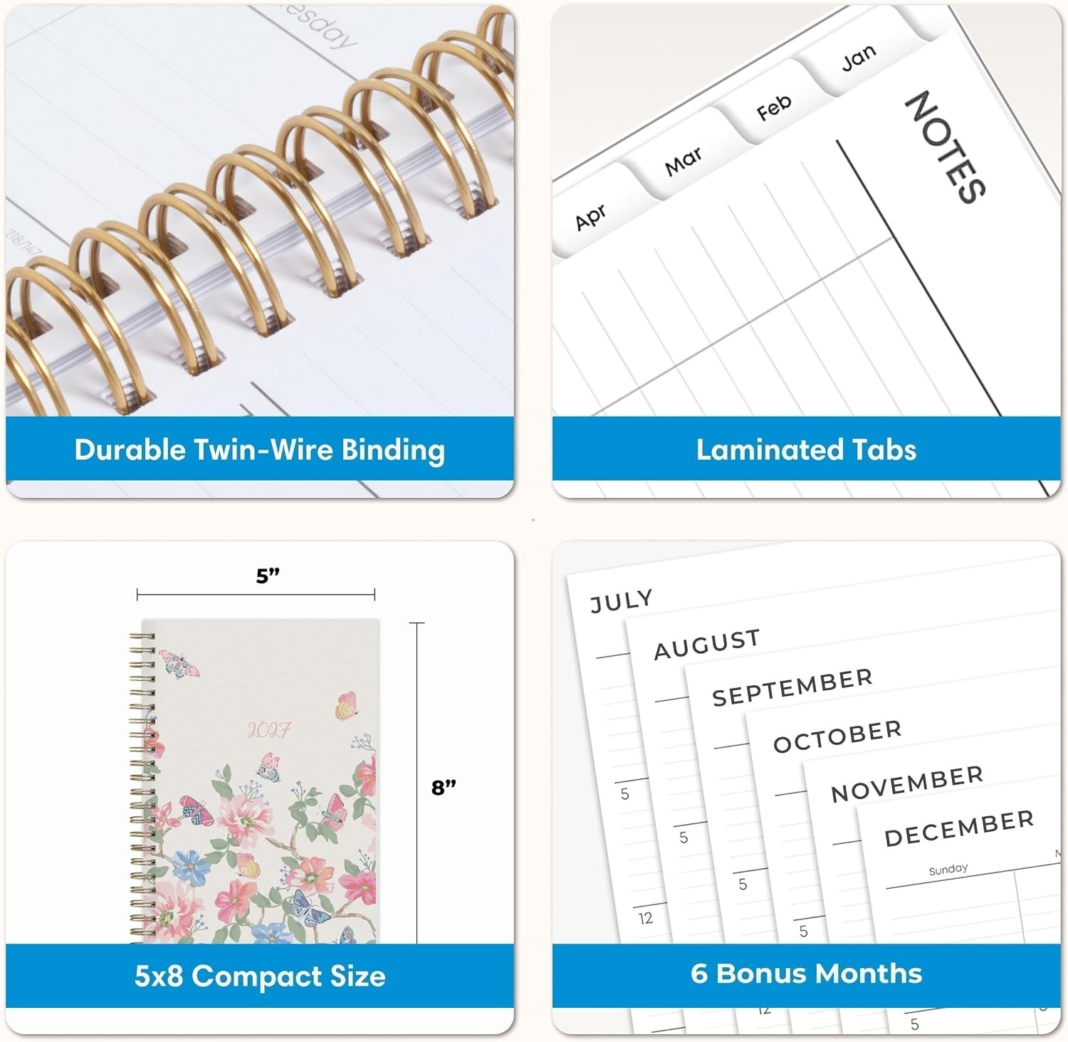 image:imageBlue Sky 2027 Weekly amp Monthly Planner Calendar 5x8 Fly ByFly By 2027