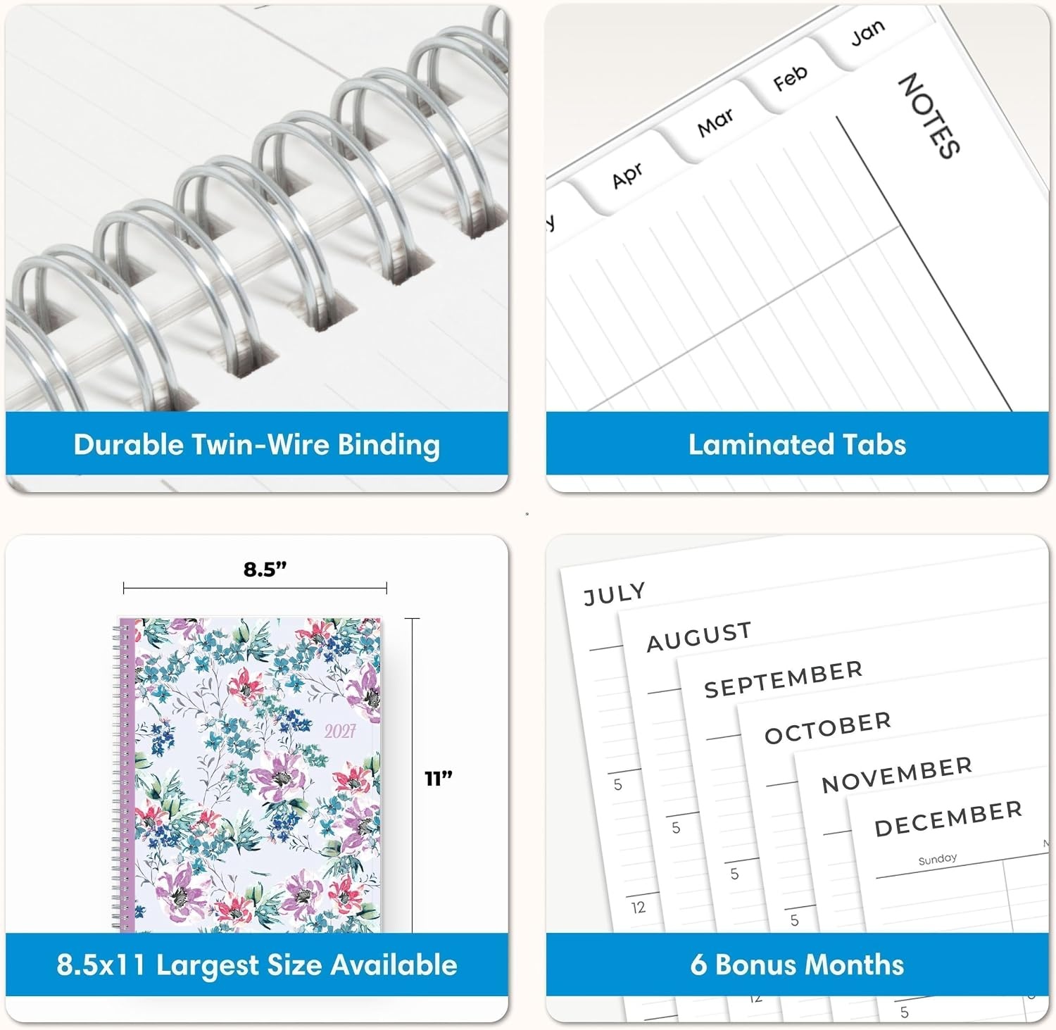 image:imageBlue Sky 2027 Weekly amp Monthly Planner Calendar 5x8 LailaLaila 2027