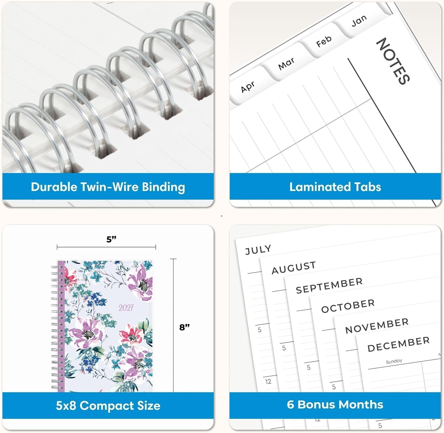image:imageBlue Sky 2027 Weekly amp Monthly Planner Calendar 5x8 LailaLaila 2027