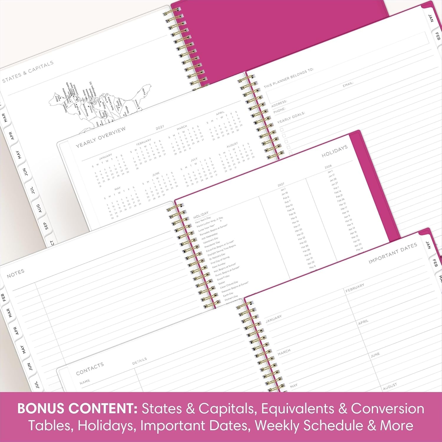image:imageBlue Sky 2027 Weekly amp Monthly Planner Calendar 5x8 Magenta BloomsMagenta Blooms 2027