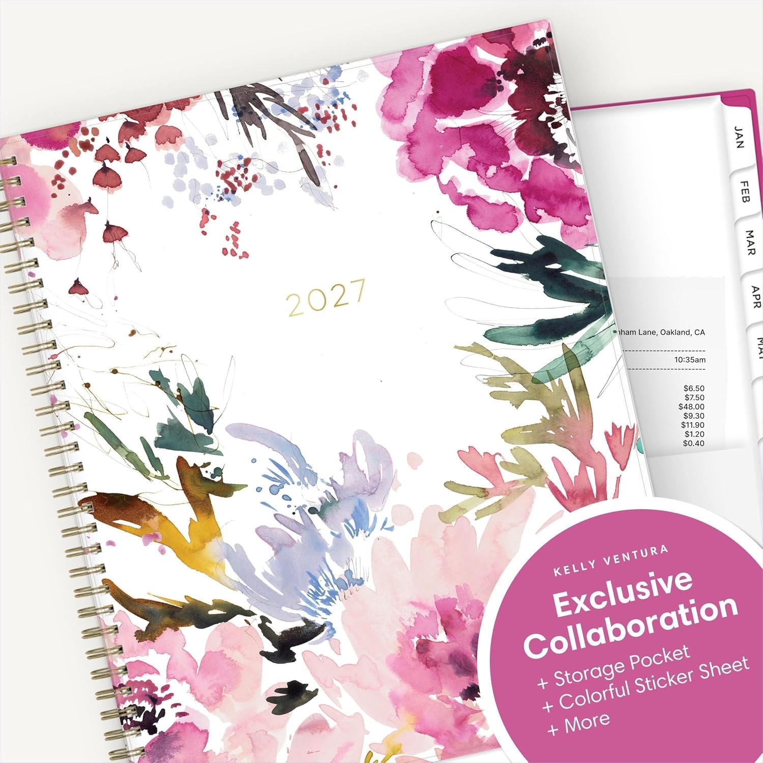 image:imageBlue Sky 2027 Weekly amp Monthly Planner Calendar 5x8 Magenta BloomsMagenta Blooms 2027