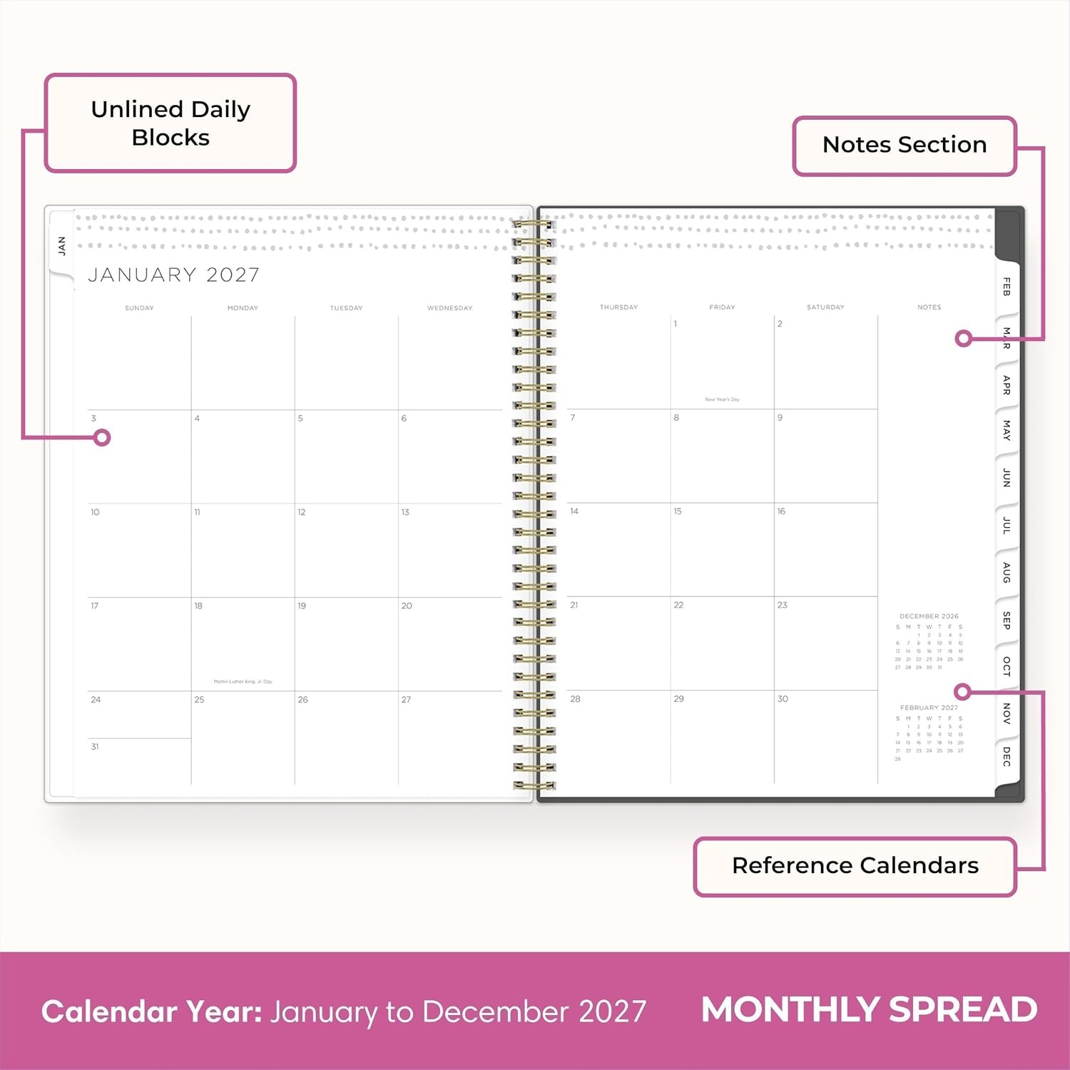 image:imageBlue Sky 2027 Weekly amp Monthly Planner Calendar 5x8 Midnight GardenMidnight Garden 2027