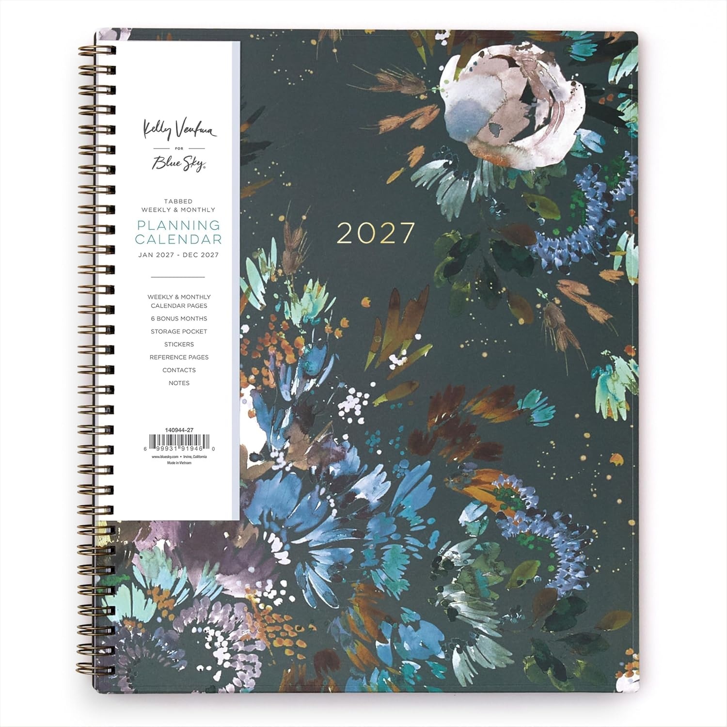 image:imageBlue Sky 2027 Weekly amp Monthly Planner Calendar 5x8 Midnight GardenMidnight Garden 2027