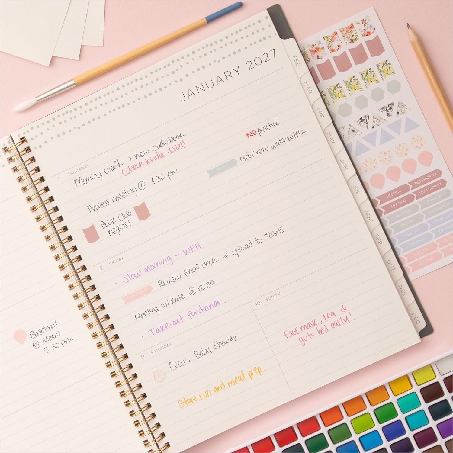 image:imageBlue Sky 2027 Weekly amp Monthly Planner Calendar 5x8 Midnight GardenMidnight Garden 2027