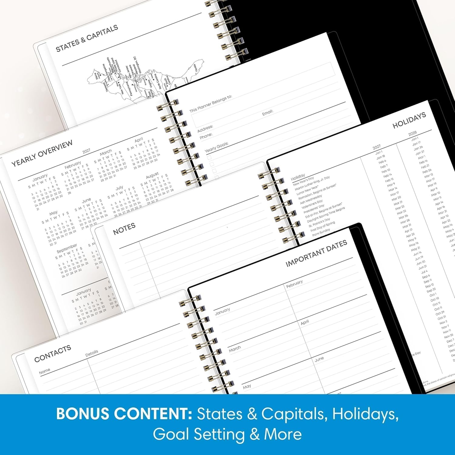 image:imageBlue Sky 2027 Weekly amp Monthly Planner Calendar 5x8 Noire