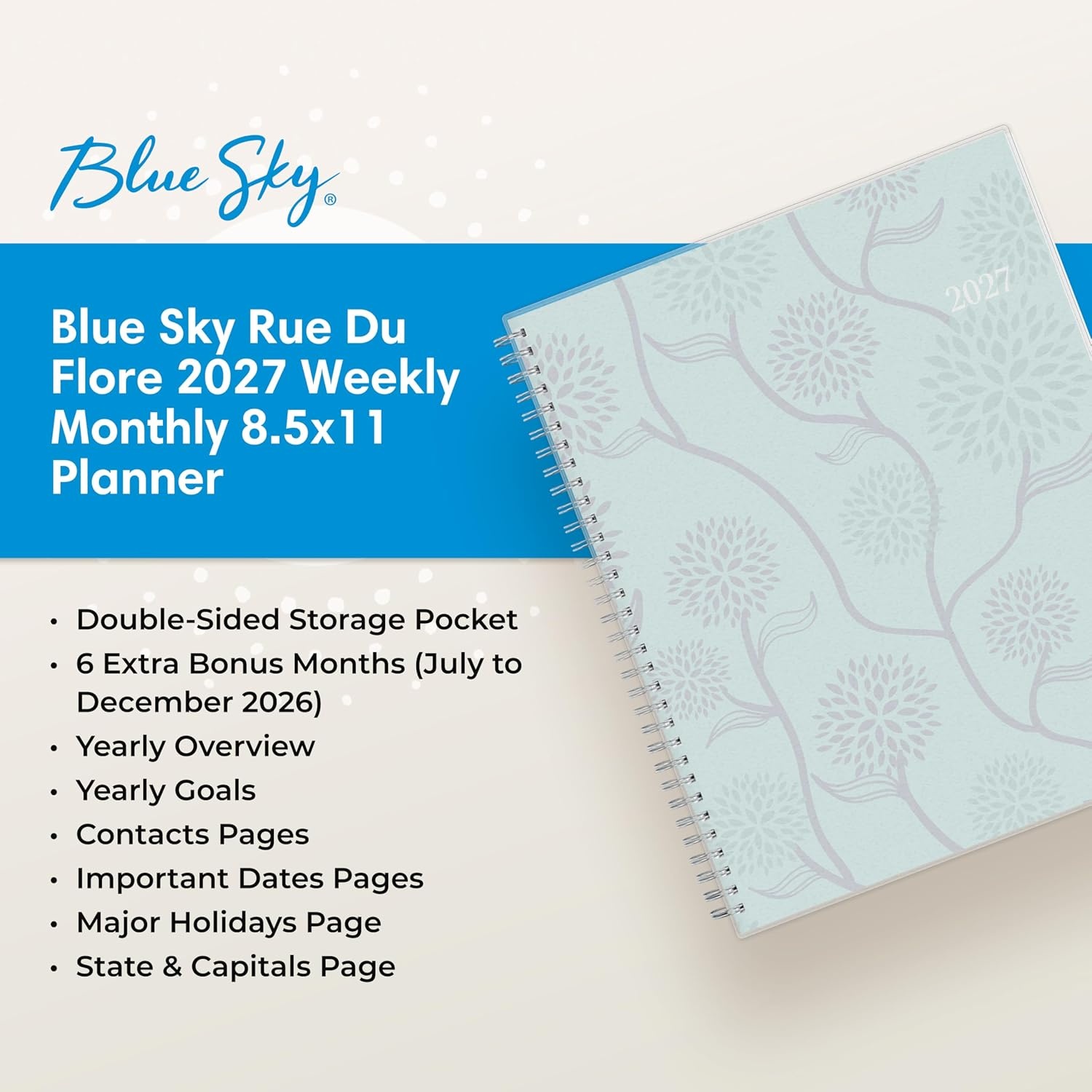 image:imageBlue Sky 2027 Weekly amp Monthly Planner Calendar 5x8 Rue Du FloreRue Du Flore 2027