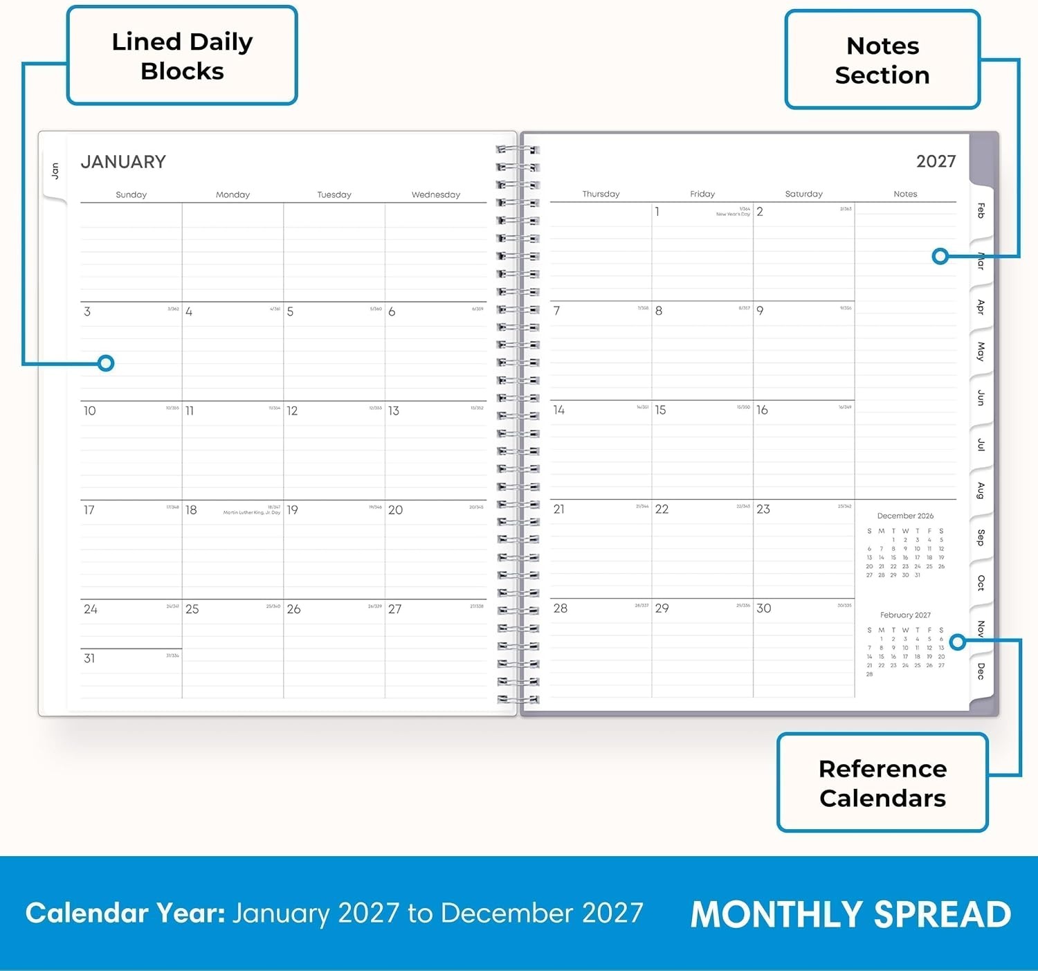 image:imageBlue Sky 2027 Weekly amp Monthly Planner Calendar 5x8 Rue Du FloreRue Du Flore 2027