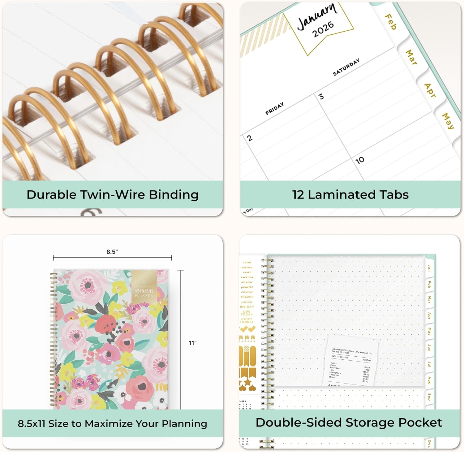 image:imageBlue Sky 2027 Weekly amp Monthly Planner Calendar 5x8 Secret Garden MintSecret Garden Mint 2026