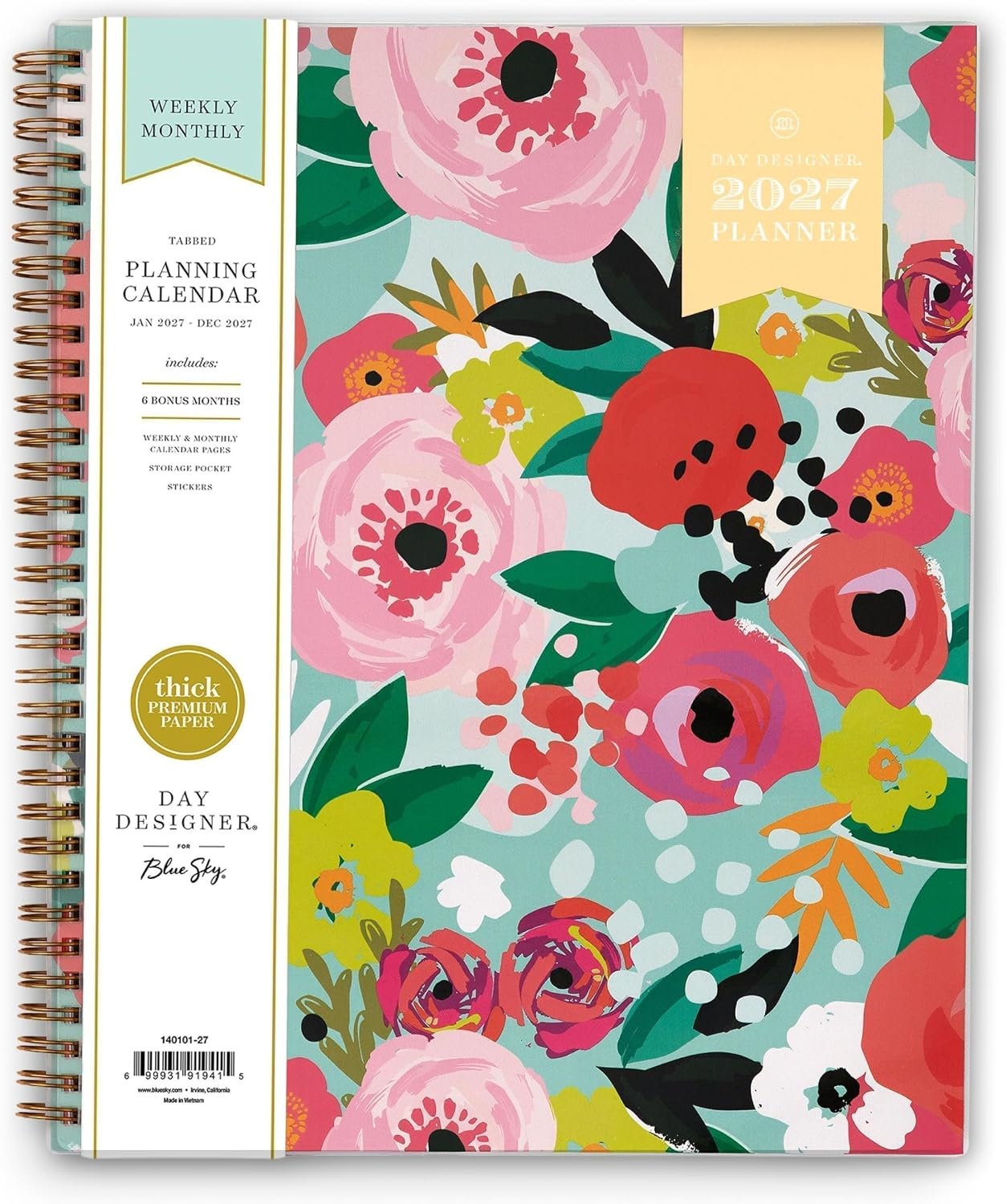 image:imageBlue Sky 2027 Weekly amp Monthly Planner Calendar 5x8 Secret Garden MintSecret Garden Mint 2027