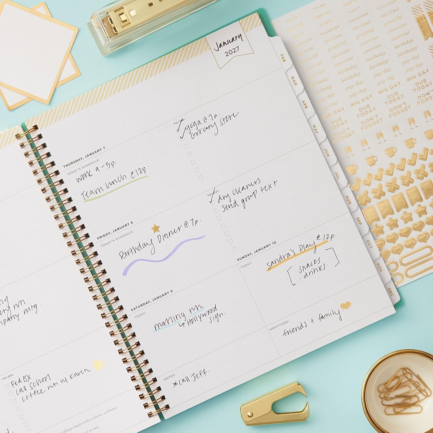 image:imageBlue Sky 2027 Weekly amp Monthly Planner Calendar 5x8 Secret Garden MintSecret Garden Mint 2027