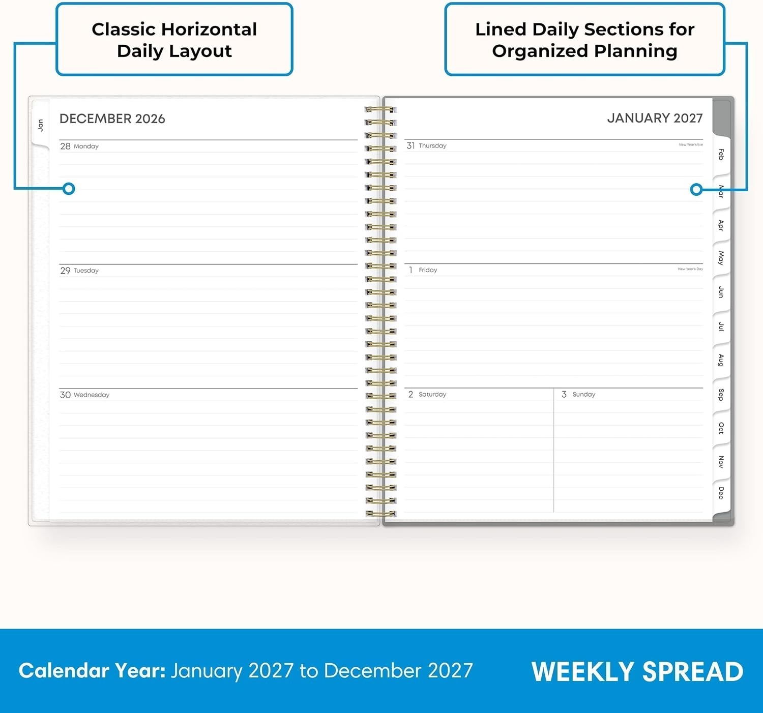 image:imageBlue Sky 2027 Weekly amp Monthly Planner Calendar 5x8 SophieSophie 2027