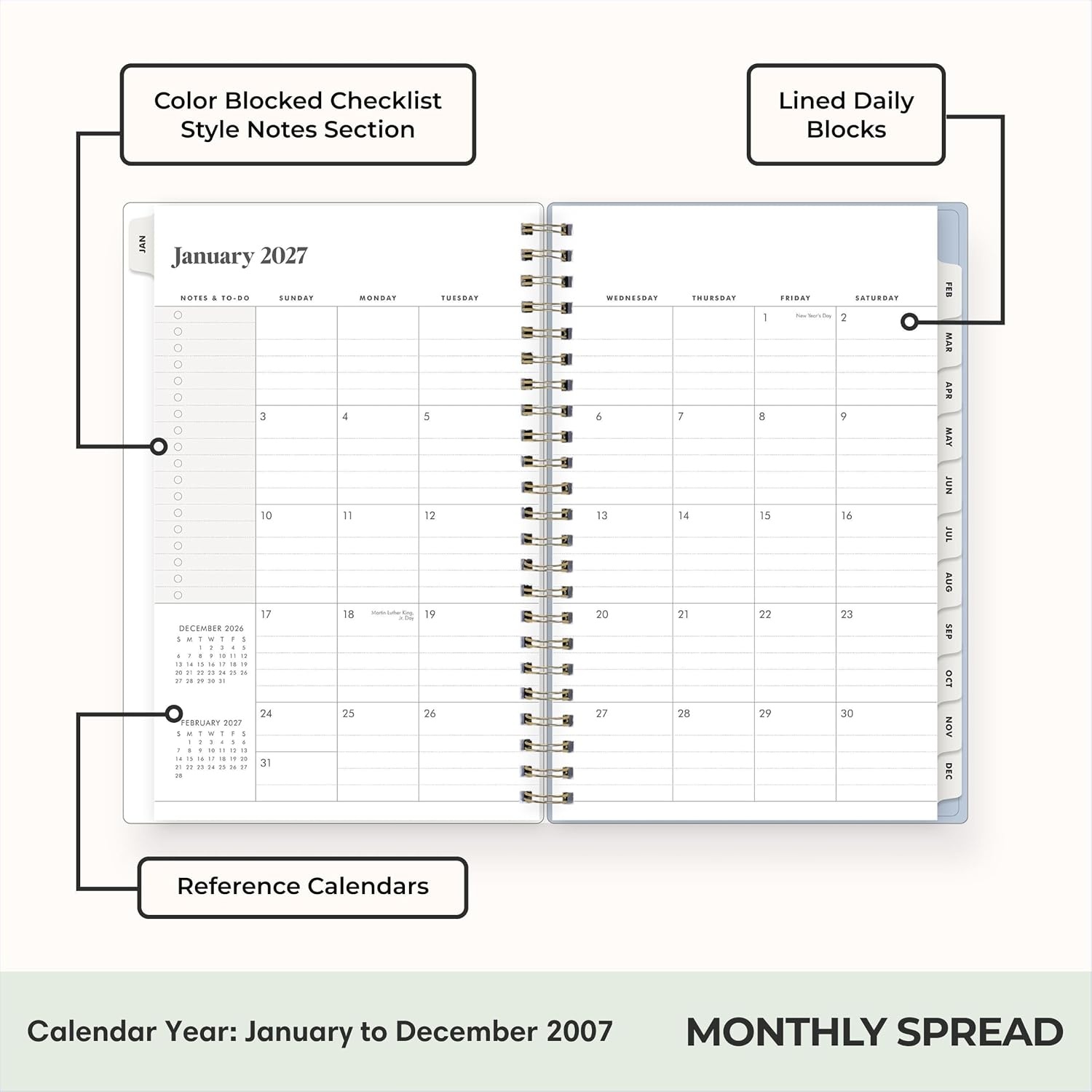 image:imageBlue Sky 2027 Weekly amp Monthly Planner Calendar 5x8 Stratford CoastalStratford Coastal 2027