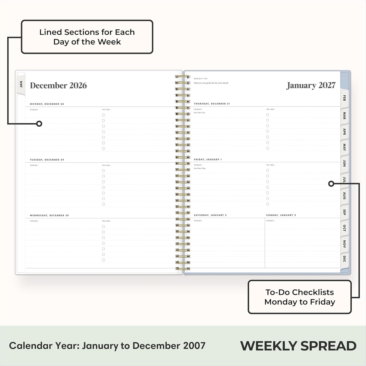image:imageBlue Sky 2027 Weekly amp Monthly Planner Calendar 5x8 Stratford CoastalStratford Coastal 2027
