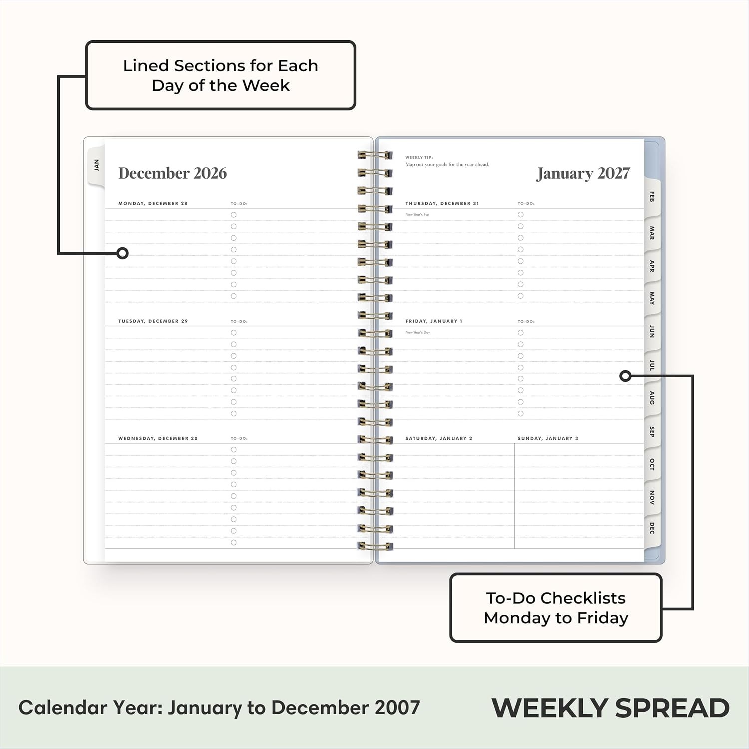 image:imageBlue Sky 2027 Weekly amp Monthly Planner Calendar 5x8 Stratford CoastalStratford Coastal 2027