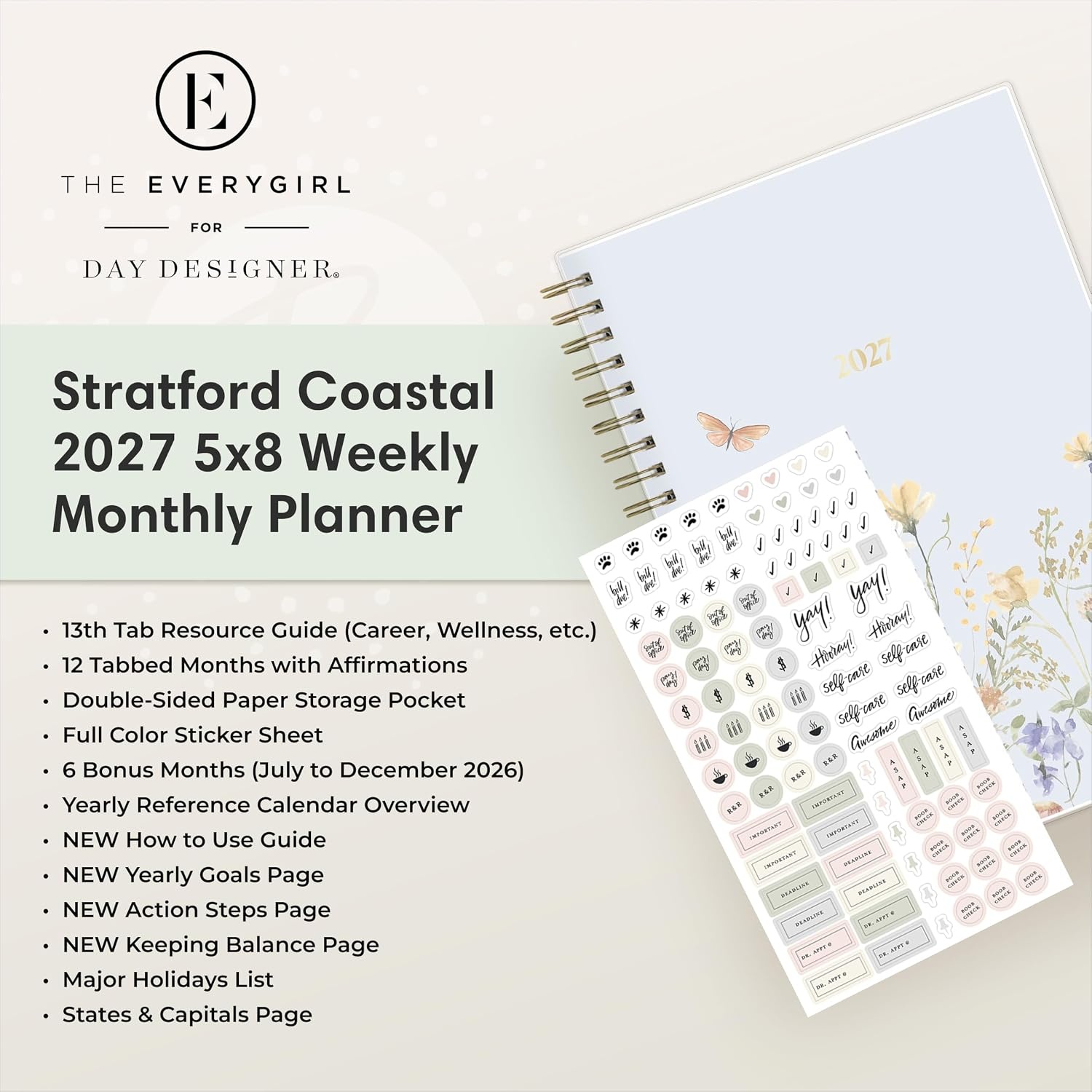 image:imageBlue Sky 2027 Weekly amp Monthly Planner Calendar 5x8 Stratford CoastalStratford Coastal 2027