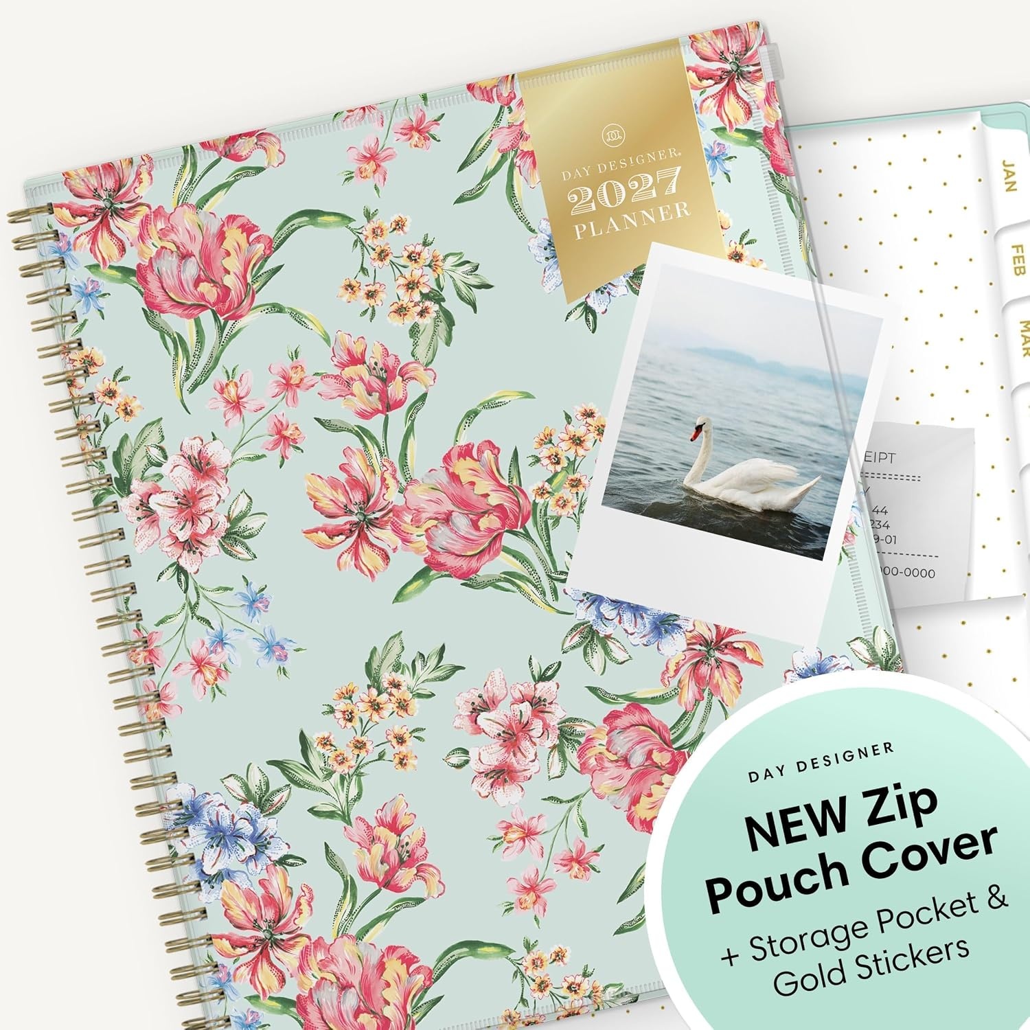 image:imageBlue Sky 2027 Weekly amp Monthly Planner Calendar 5x8 Tulip Garden MintTulip Garden Mint 2027